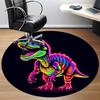1pc Neon Dinosaur Chair Carpet for Office, Round Non-Slip Durable Large Size Office Carpet, Suitable for Office, Beautiful Decoration