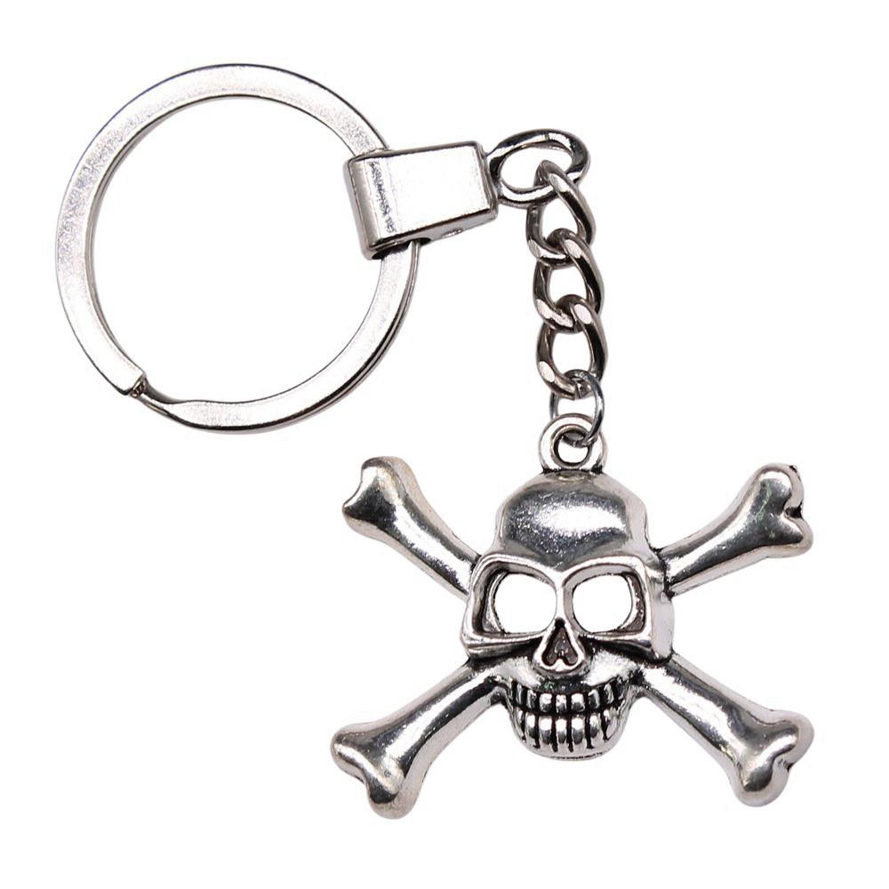 Gothic Floral Cross Keychain Religious Theme Pendant Key Ring 30mm Ring