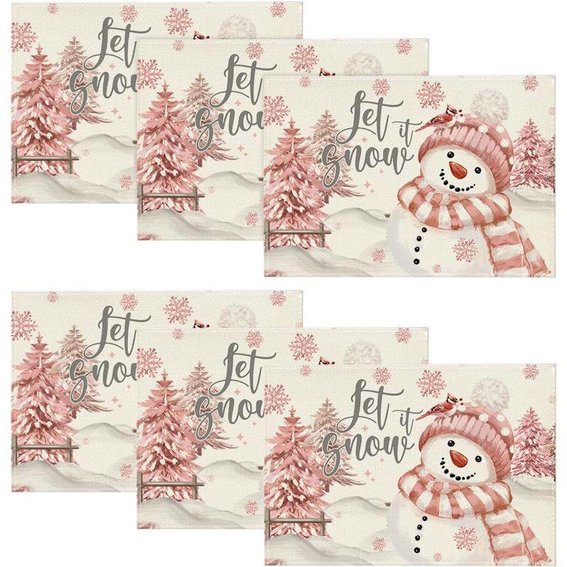 Festive Christmas Linen Square Placemat - Enhance Your Holiday Table Decor 30cm x 45cm (single placemat)