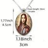 A Christian Virgin Mary Pendant Necklace, Faith, Hope, Love Jewelry, Religious Gifts for Women, Time Gemstone Necklace Pendant