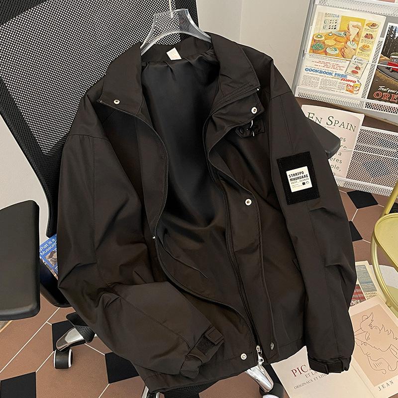 Spring and autumn tooling jacket men's American retro casual trendy brand Japanese Hong Kong style ruffian handsome Korean version trendy loose jacket