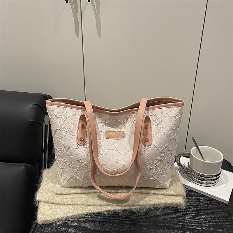 Casual Star Embroidery Women Shoulder Bags Large Capacity Ladies Tote Underarm Bag Daily Versatile Portable Female Handbags