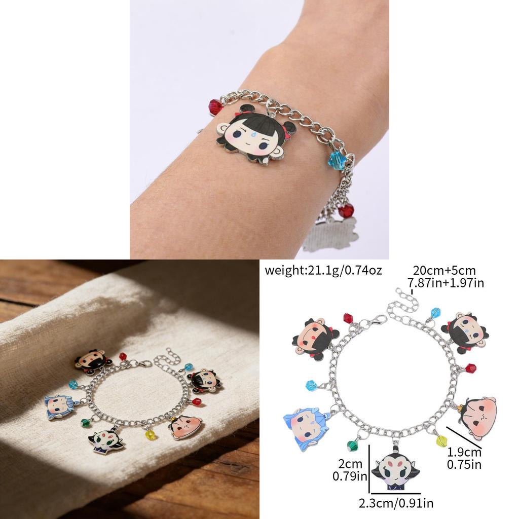 Nezha Ao Bing Cartoon Charm Bracelet With Zinc Alloy Pendant For Gift Giving