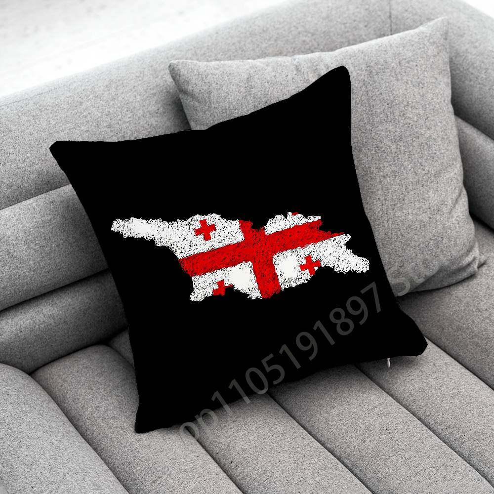 Грузия Тбилиси Паспорт Флаг Карта Наволочка Для Подушки 45см 40см 30см 50см 55см Квадратная Домашняя Наволочка Чехол 30cmx30cm