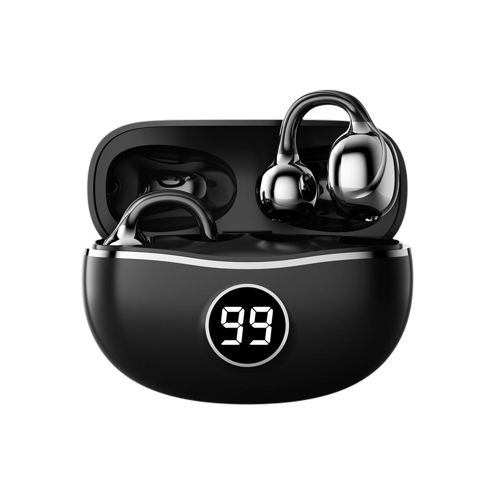 

Беспроводные наушники-клипсы Bluetooth 5.4 с длительным сроком службы батареи и дисплеем высокой четкости, стереозвуком HIFI, Bluetooth-наушники Free Size чёрный