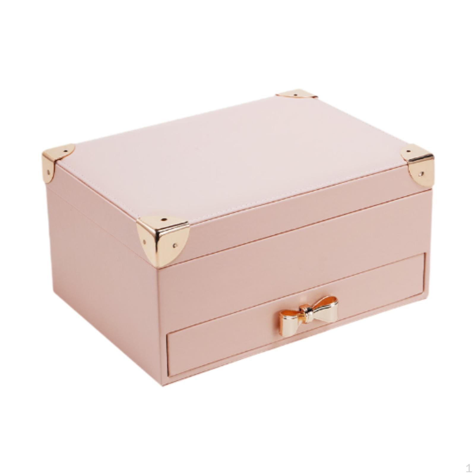 

Bijley Box Travel Jewelry at 2 Single Levels Portable Organizer of for розовый