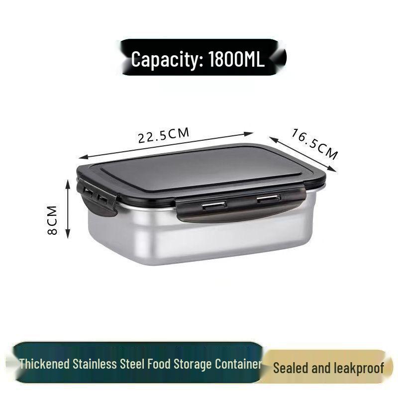 304 Stainless Steel Square Lunch and Storage Box with Lid