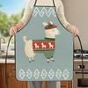 1 Cute Alpaca Apron with Printed Face | Durable Polyester, Black Tie, Comfortable and Practical Chef'S Apron for Baking, Home Cleaning, and Workshops,