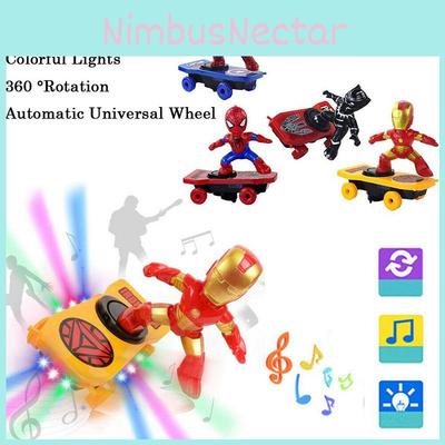 Skateboard Elettrico Hero Red Spiderman Giocattolo Per Bambini Con Luci Colorate E Musica