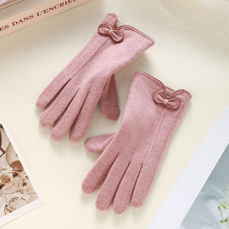 Cashmere Thermal Gloves for Women's Autumn and Winter Touch Screen Sub-fingers Korean Version of Fashion