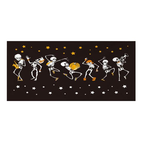 7 X 16ft Halloween Garage Door Cover Large Skeleton Graveyard Hanging Backdrop Door Banner for Halloween Yard Front Porch Wall Decoration