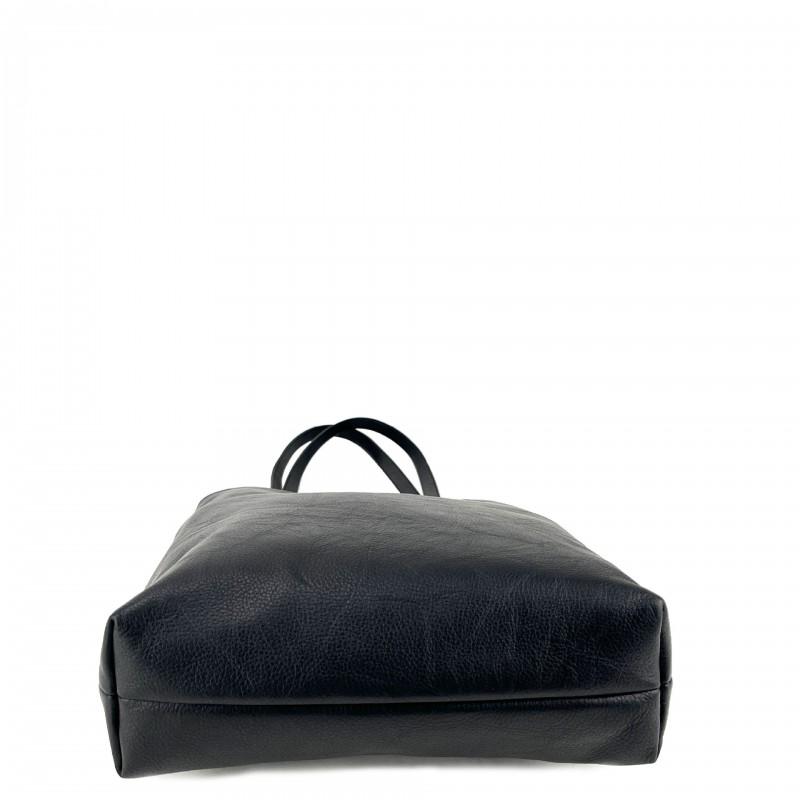 Mens Genuine Leather Tote Bag Large Capacity Vintage Style Business Commuter Shoulder Black