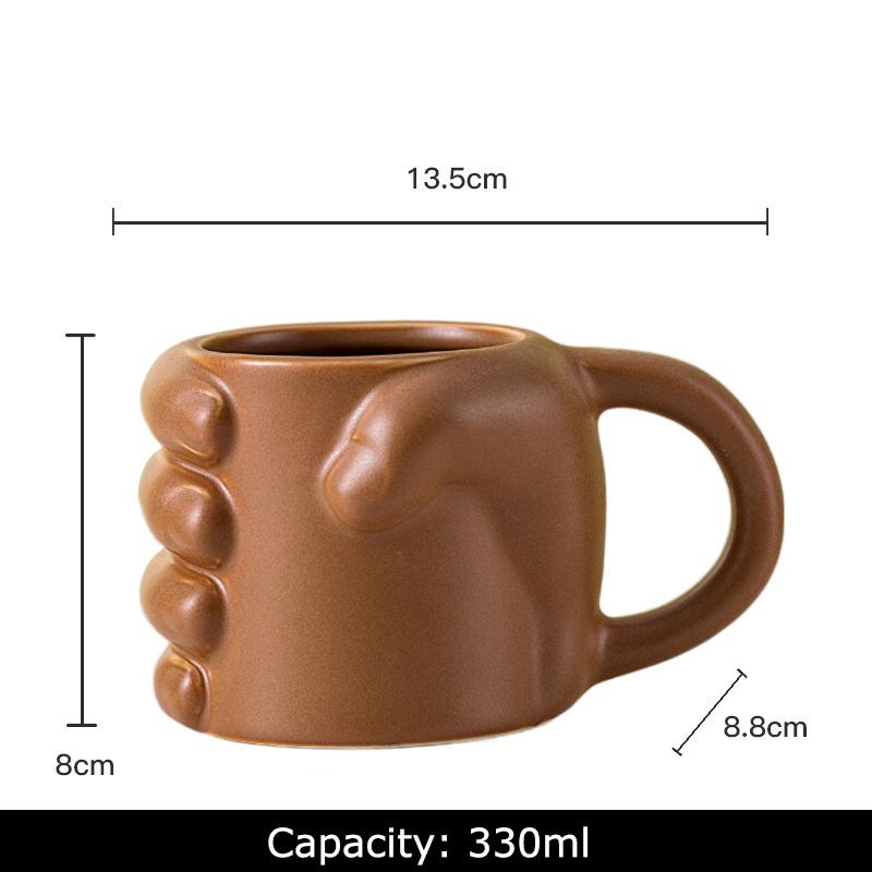 Clench Fist Shaped Porcelain Mugs Water Cup Human Body Art Coffee Mug Dining Table Afternoon Tea Teacup Fruits Juice Cup