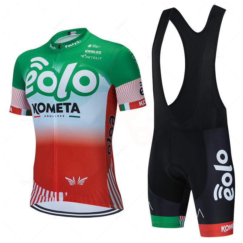 2026 Ensemble Cycliste Eolo Kometa Team Homme Maillot de Vélo Manches Courtes Kit Vêtements Vélo Vêtement Cyclisme VTT Uniforme Triathlon Maillot