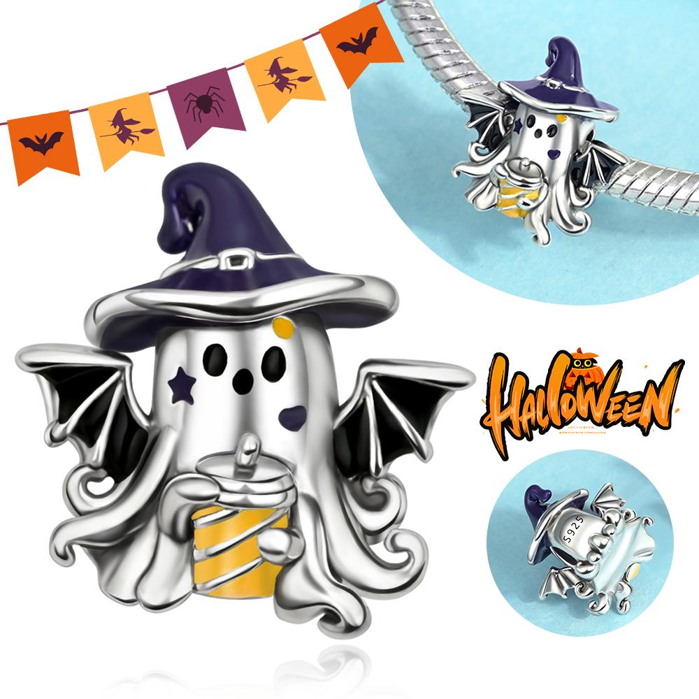 Copper Skull Black Demon Pumpkin Head Ghost Halloween Pendant Jewelry Beads Original Bracelet Boutique Charms Gift