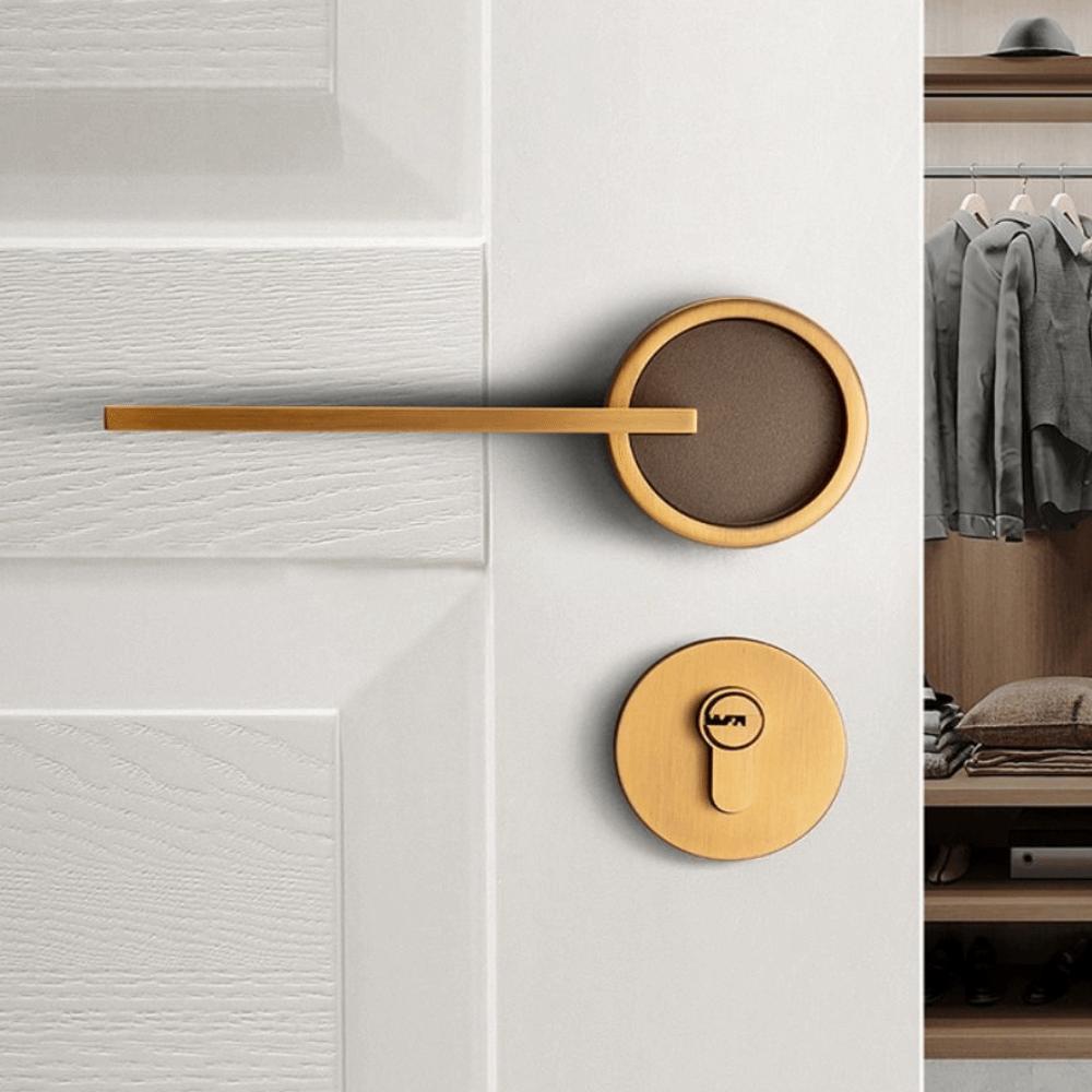 Zinc Zinc Zinc Alloy Door Handle Lock Mute Mechanical Deadbolt Lock Round Door Lock  Bathroom Door