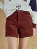 MAXZA Corduroy High-Waisted Shorts