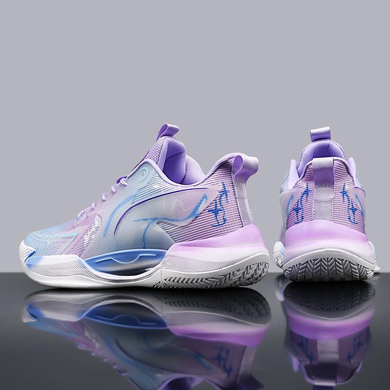 Luminous basketball shoes men's and women's combat boots rubber sole mesh middle school students teenagers middle school children sports shoes