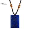 Hand Polished Stone Pendant Natural Crystal Necklace, Healing Energy Necklace with Adjustable Women Fake Jewelry Braided Rope, Gemstone for Men
