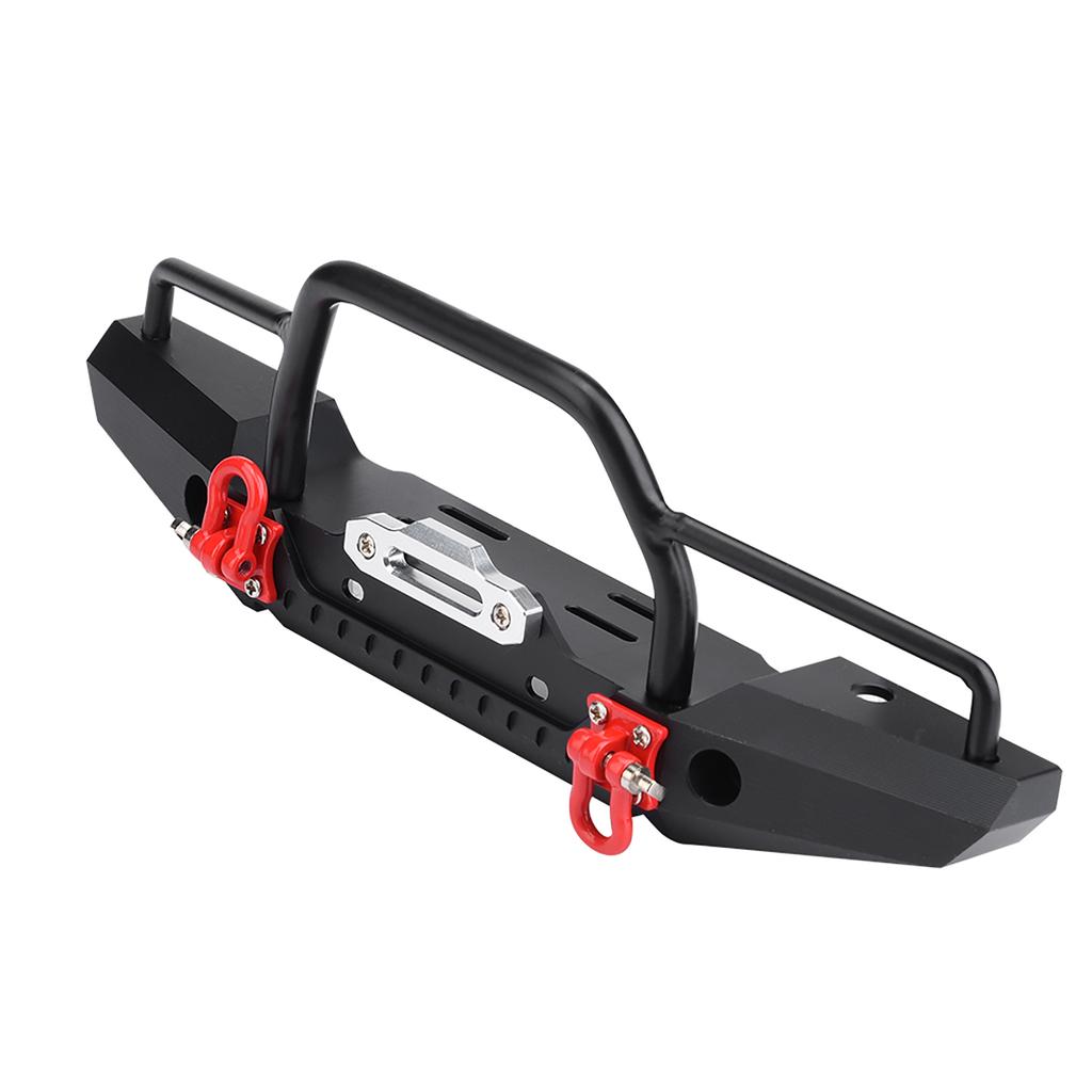 1 10 RC Crawler Metal Front Bumper LED Light for Traxxas TRX 4 SCX10II 90046 Car (Flat)