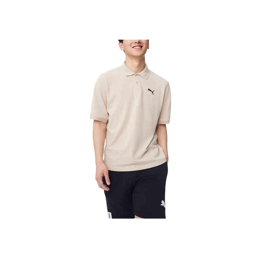 Puma Esspique Ss25 Breathable Sweat-Absorbing Cool Comfortable Short Sleeve Polo Shirt Men Polo Shirts Oatmeal 690242-96