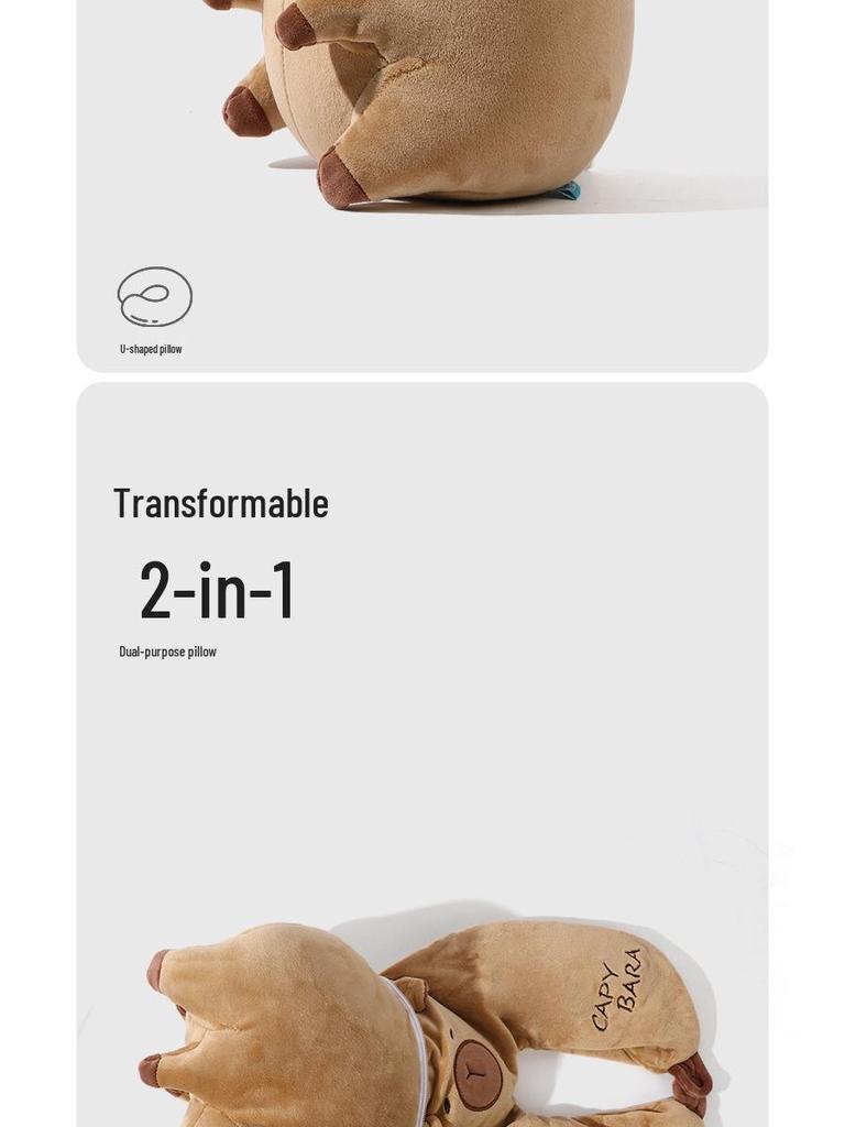 Capybara U-förmiges Nackenkissen: Multifunktionaler Halter für Auto, Büro und Reisen.