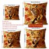 Autumn Maple Fox Decorative Throw Pillow Covers Pattern Cushion Cover Suitable For Sofa Bedroom Car Pillow Cover