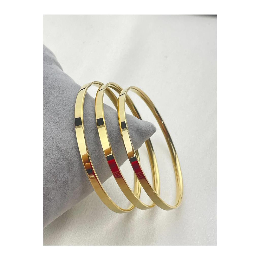 Stahlgoldfarbenes dickes Ajda-Armband der Größe 6,5 (Verkauft in 3 Stück)