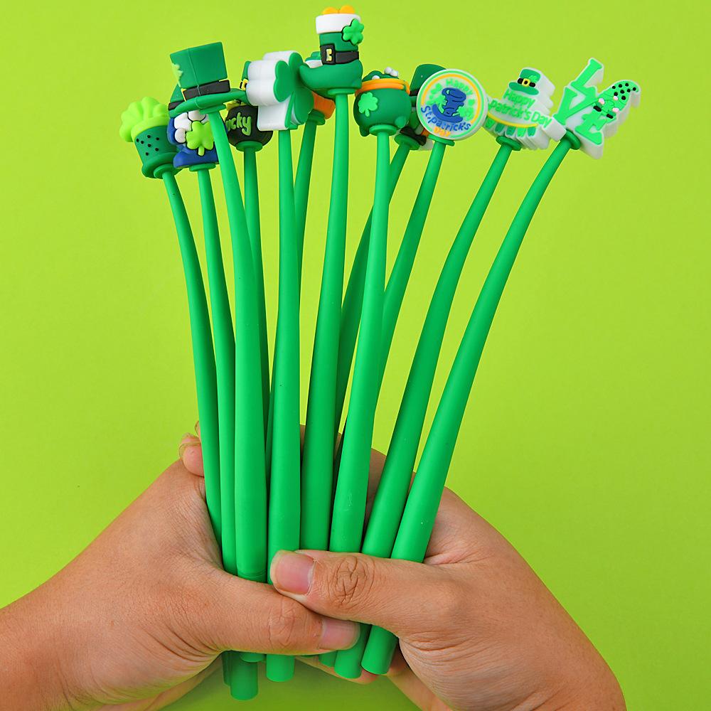 48Pcs St Patrick's Day Comfortable Grip Stationery School Office Supplies Prize Gift Writing Tools Holiday Gift Novelty Stationery Teacher Party Fa
