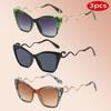 3 Pack Fashion Cat Eye Sunglasses Women Large Frame Stylish Gradient Outdoor Shades Eyewear Punk Unisex Shades UV400 Sunglasses
