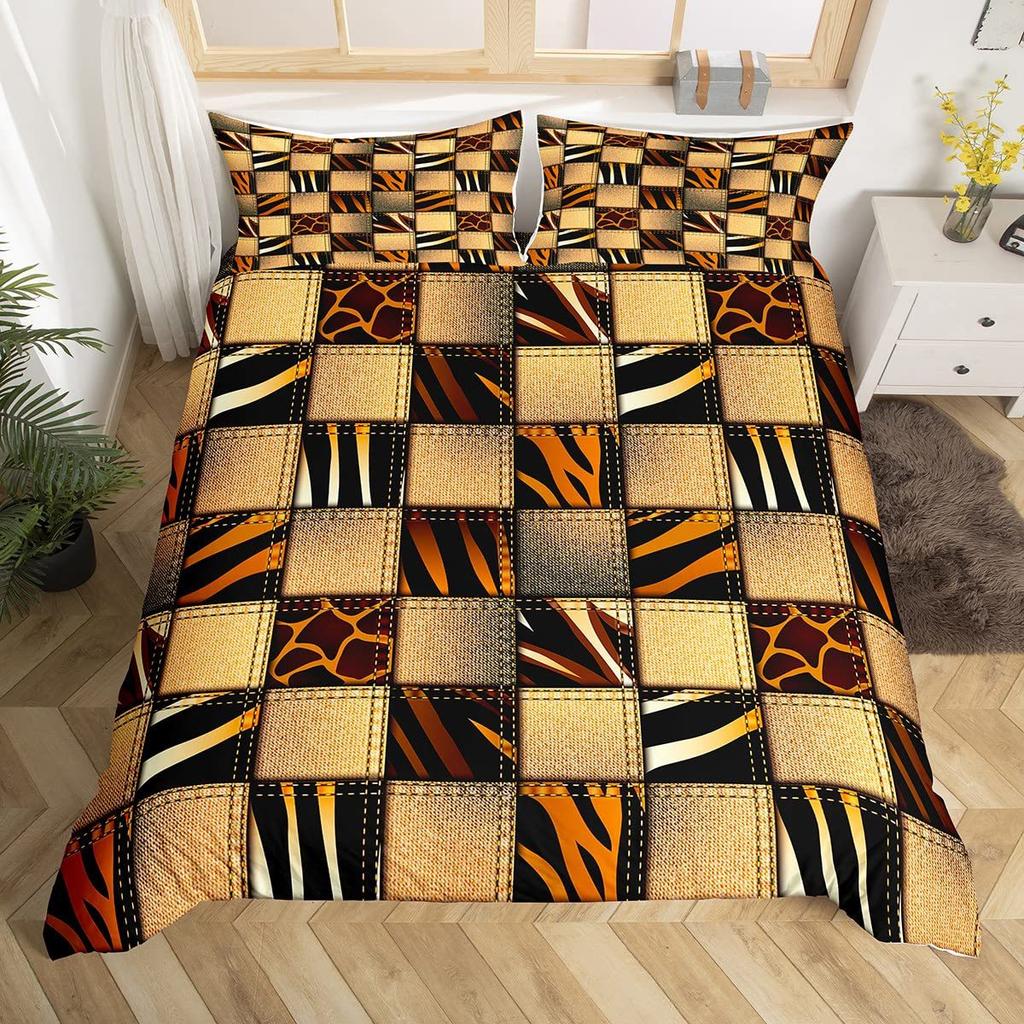 Sunflower Cowhide Three-Piece Quilt Cover 3D Digital Printing Bedding Set Bed Cover
