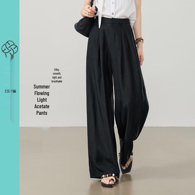 ESE-Y Women s 100% Acetate Wide-Leg Trousers 26