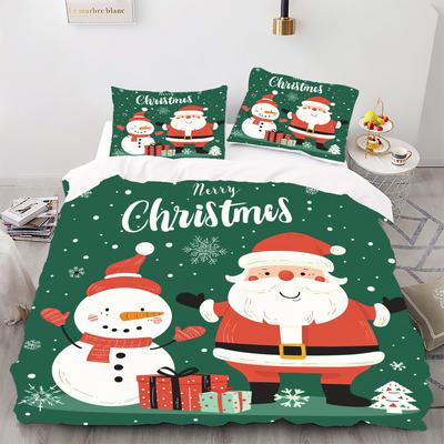 Christmas Style Digital Printed Duvet Kit - Polyester - Bedroom Decor -1 Bed Cover +2 Pillowcases (no Pillow Core)