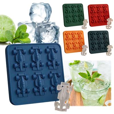 Silikonové formy na závodní auta Formula 3D se 6 dutinami DIY pekařský nástroj Silikonové kostky ledu ve tvaru auta pro čokoládové dorty Dezerty Želé