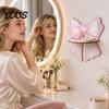Wall Mount Organizer for Powder Room Cute Pink Bow Wooden Shelf, Shaped Display Rack, Small Floating Shelves Bedroom Storage Shelf Vanity Room,