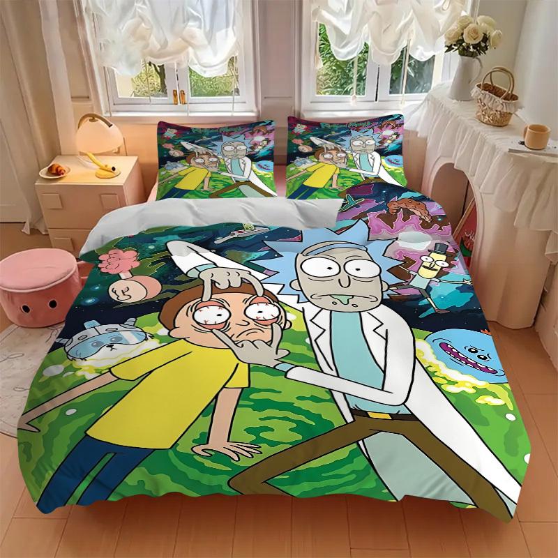 3pcs Rick_and_Morty Duvet Cover Set, 1 Duvet Cover + 2 Pillowcases (No Insert), High-Definition Print for All Seasons,Durable Yy251103063