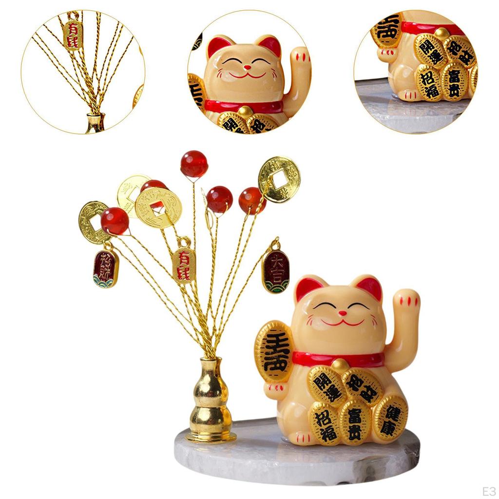 Lucky Cat Animal Statue Figurine Gabement of Household Cleaning Niche Sculpture Feng Shui Decoration