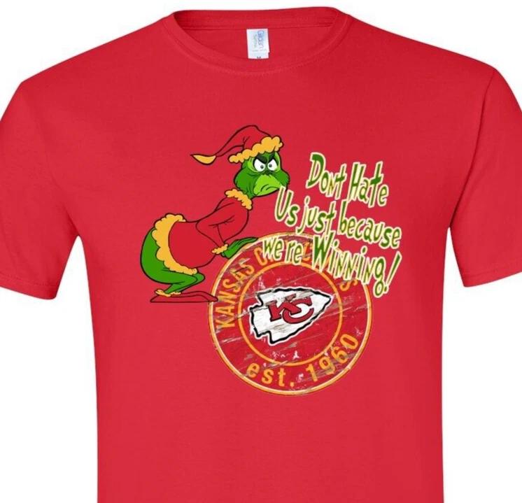 KC - Chiefs - Grinch - Don t hate us because we re winning - Unisex - T-Shirt XXXL