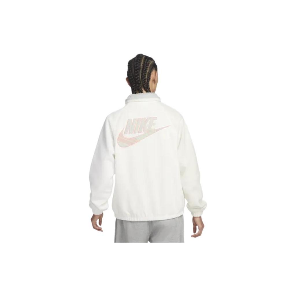 Nike Jaqueta Masculina de Agasalho com Gola de Lã Bordada com Logotipo de Roupa Esportiva Branca FB1827-133