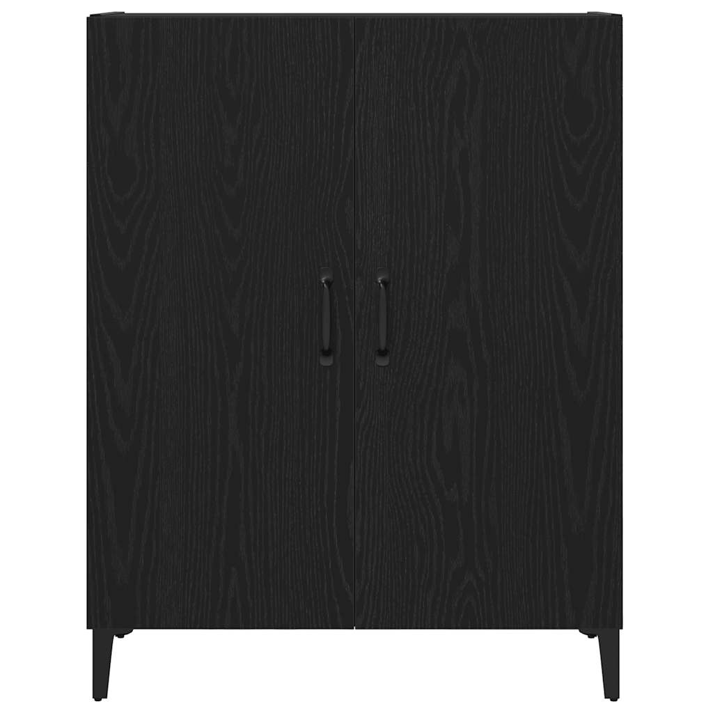 Sideboard in Black Oak Look 69.5 x 34 x 90 cm Engineered Wood
