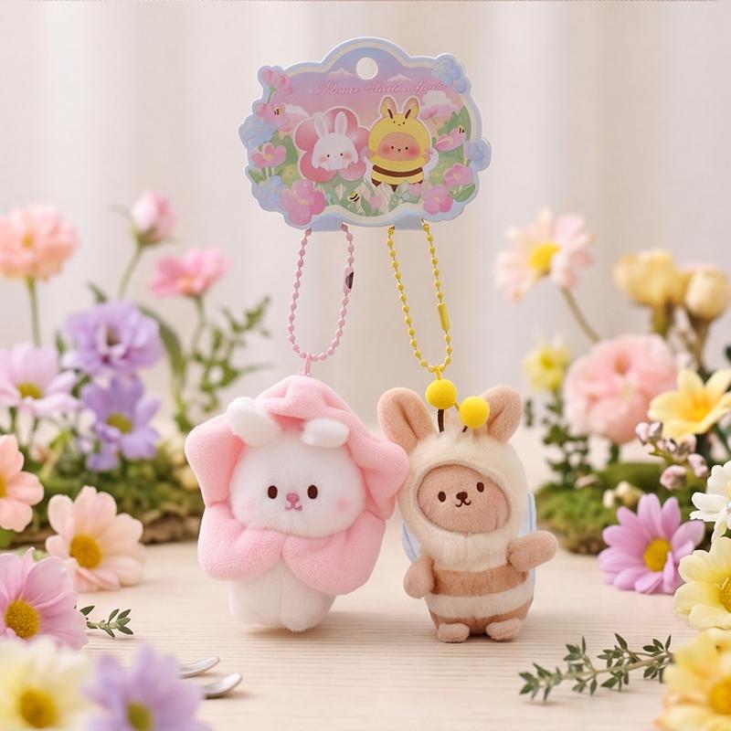 Kawaii Waldtier Plüschtier Niedliche Puppe Anhänger Sammlung Mit Biene Kaninchen Und Schmetterling Für Teenager Zubehör