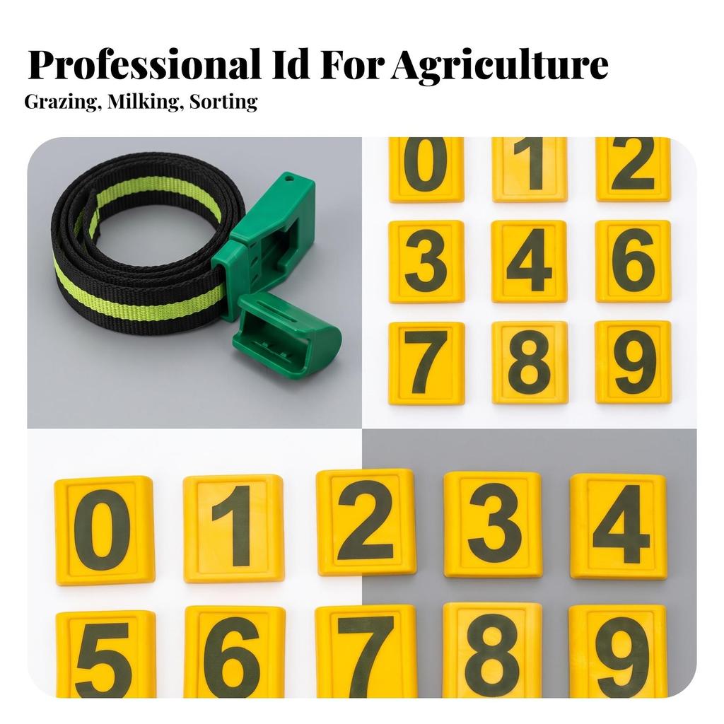 Cow Neck Strap with Identification Plates Woven Nylon for Farmers