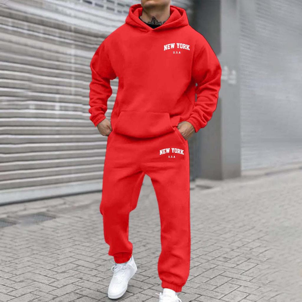Trendy Men's and Women's Plus Velvet Streetwear Hoodie Set