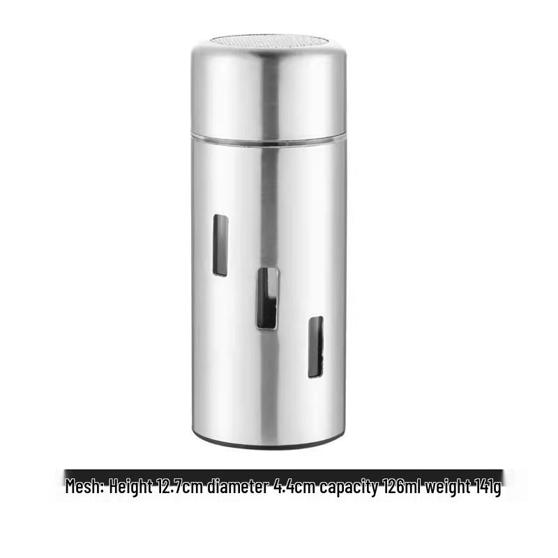 Stainless Steel Seasoning & Spice Shaker Set - Pepper, Chili Powder, Cumin, Toothpick Holder Included