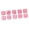 20pcs Dice Set 6 Sided Transparent Dices Rounded Corner Dice for Board Games and Teaching Math Pink with White Spots