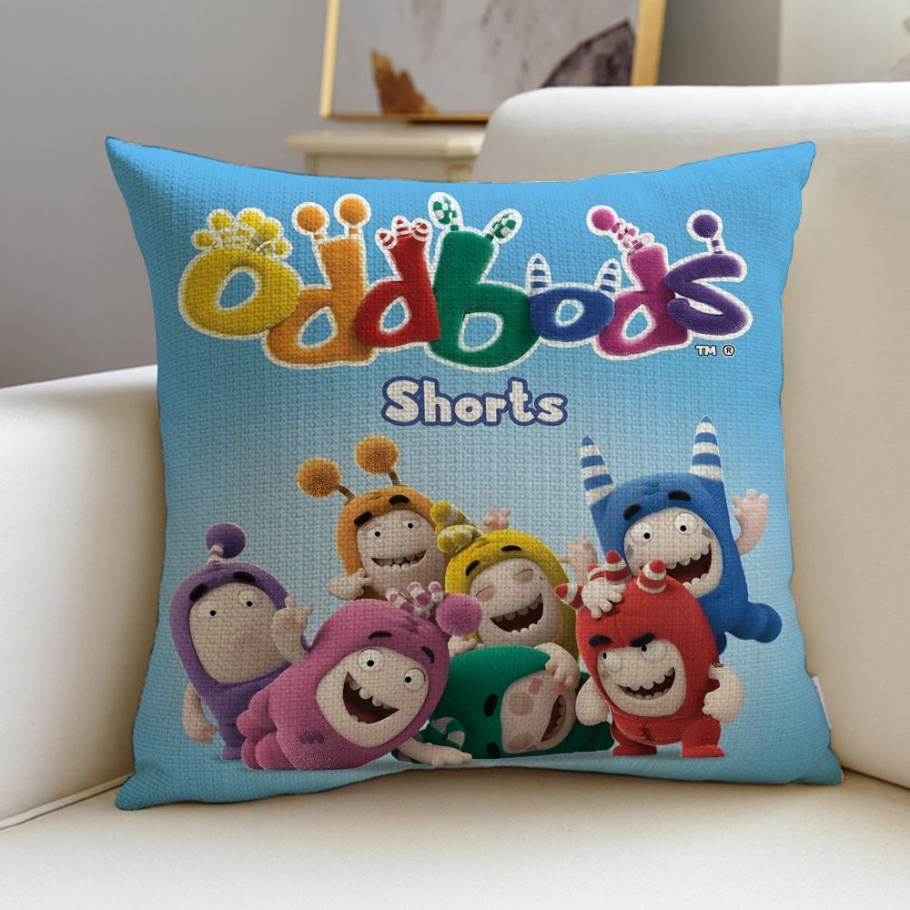 Fun CCartoon OddbodsS Cushion Cover Breathable and skinfriendly linen pillowcase square removable and washable cushion