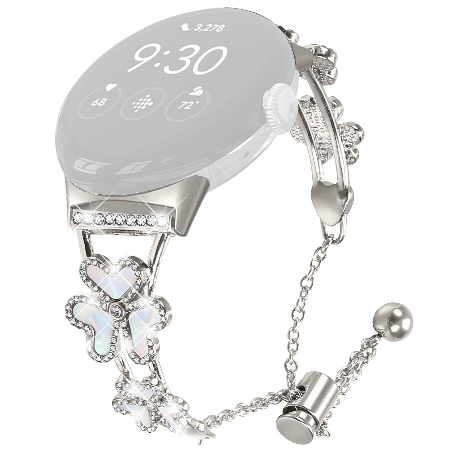 

Metal Band Heart Clover Decor For Google Pixel Watch 3 41mm/Pixel Watch 2/Pixel Watch Watchband Bracelet Replacement D