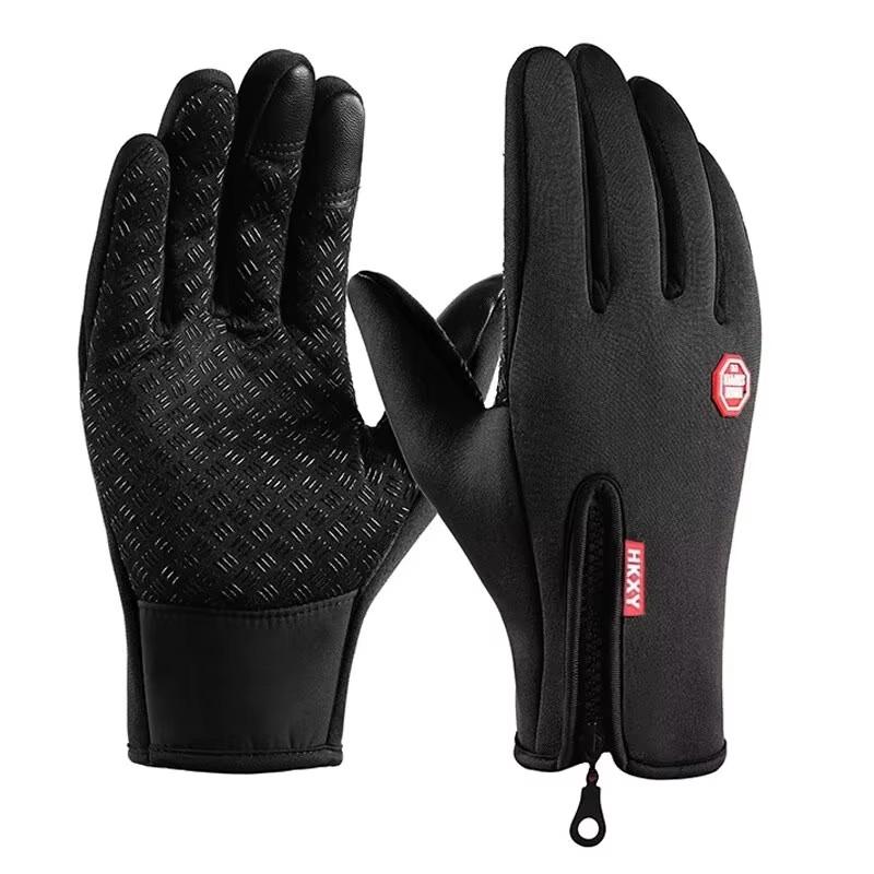 

Autumn Winter Gloves For Men Women Touchscreen Warm Outdoor Cycling Driving Motorcycle Cold Gloves Windproof Non Slip Gloves M чёрный