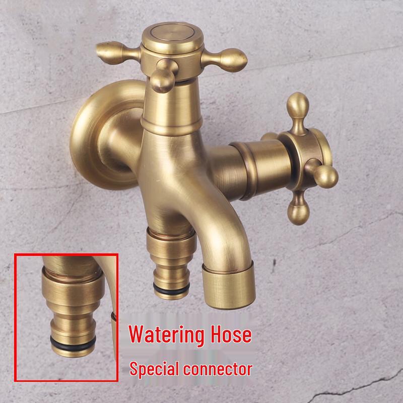 Honggong European Style Brass Cold Water Faucet with Dual Outlets
