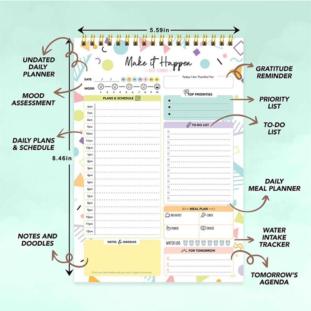 52 Sheets Schedules Journal Easy Tear-off Schedule Writing Pads To Do List Notepad Student